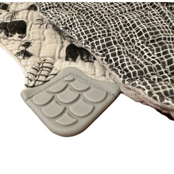 Nuby Baby Lot 2 100% Natural Cotton Muslin Teething Drool Bib Bandana Boys Gray - Picture 3 of 7